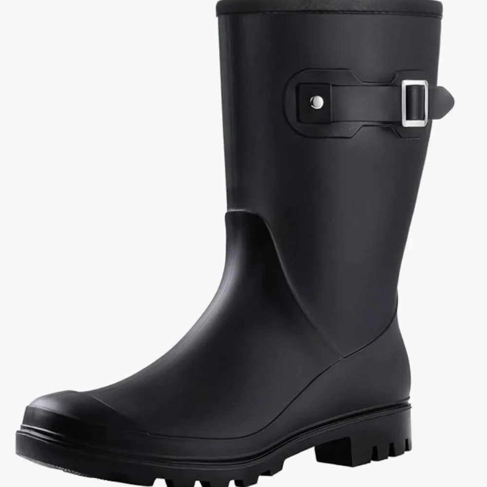 Evshine Women's Mid Calf Rain Boots Waterproof Garden Shoes - Picture 1 of 7